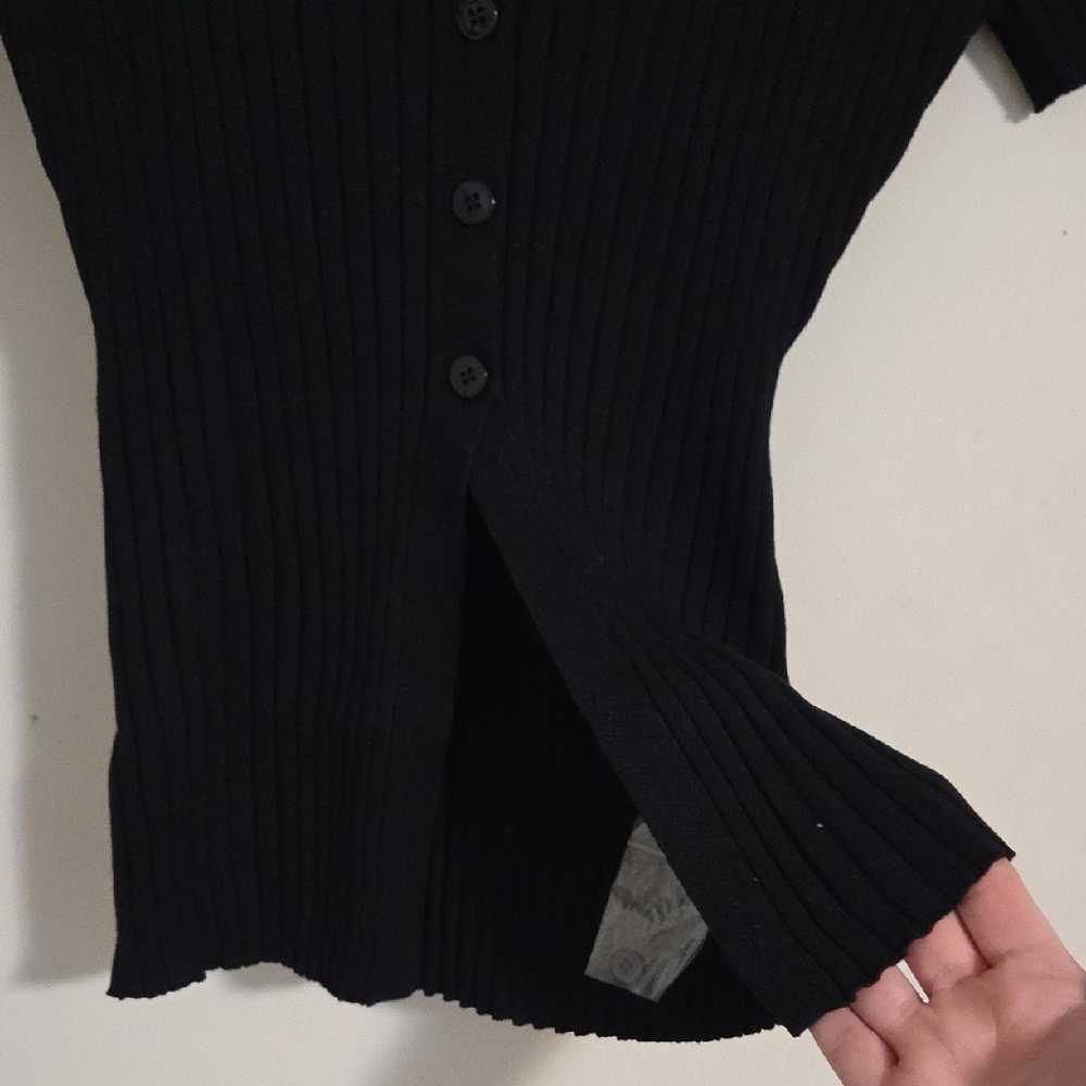 Love Tree Midnight Ribbed Button-Down Shirt - Picture 5 of 7